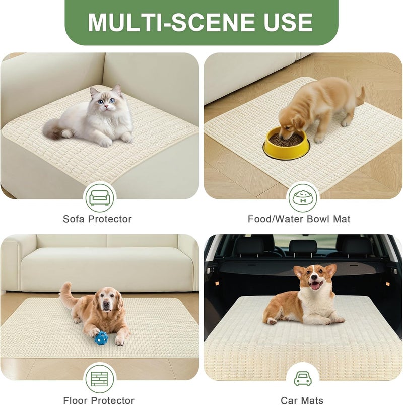 Sinotalent Washable Pee Pads for Dogs, Reusable Puppy Pads Dog Pads, Non-Slip Dog Pee Pads, Leak-Proof Pet Pee Pads Wee Wee Pads for Dogs. (Cream White, 18"x24"(Pack of 2)) - Image 5